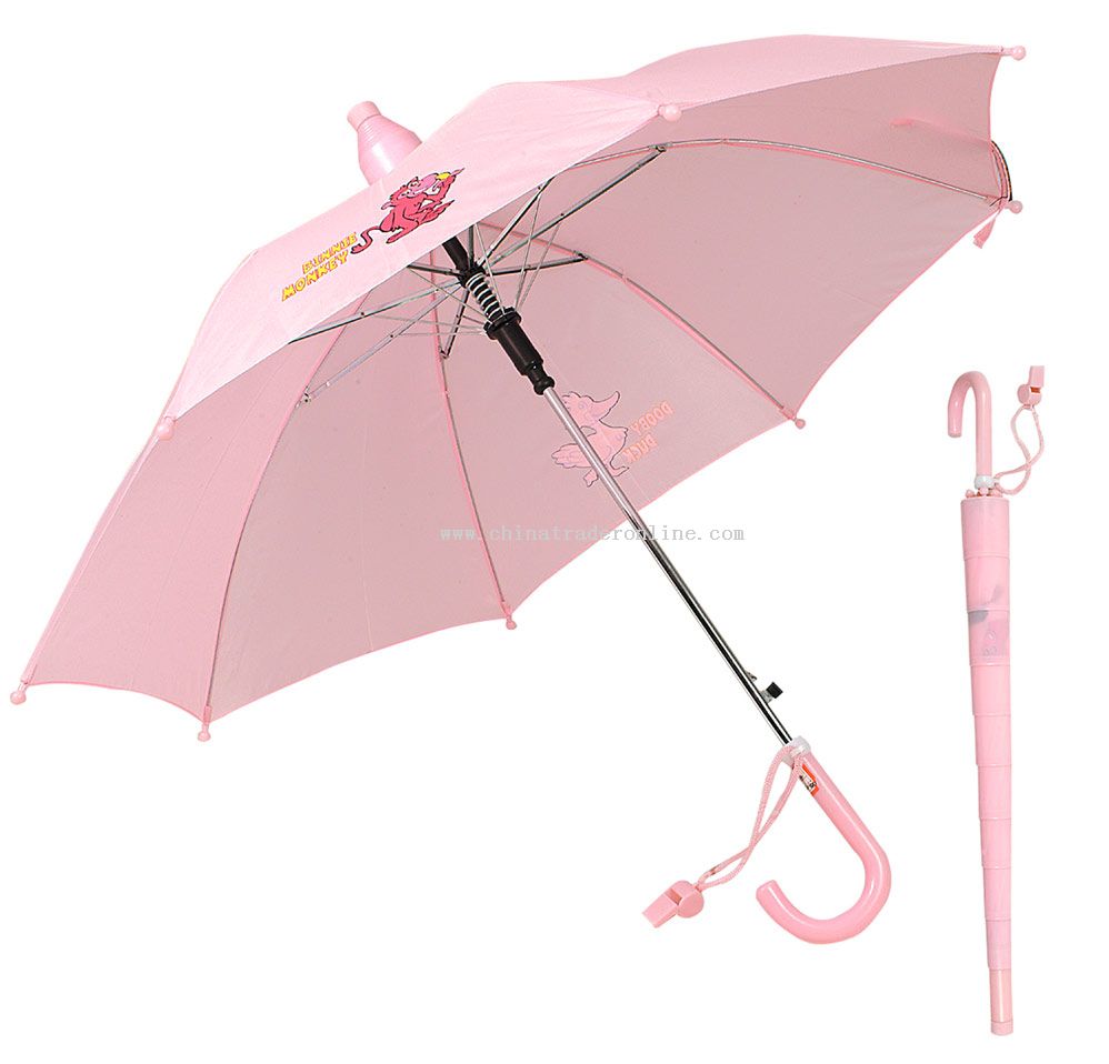 Pink Color Promotional Kargil Umbrella with Water Cap - Kids Umbrella with Cartoon